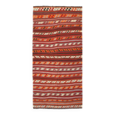 Tapis pour salon, tapis kilim turc rouge et marron, 133x272 cm