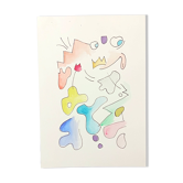 Original abstract painting – colourful composition – 24 x 34 cm