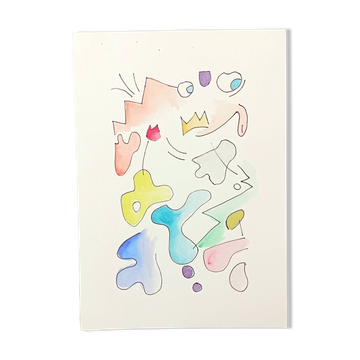 Original abstract painting – colourful composition – 24 x 34 cm