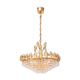 Hollywood Regency style brass and crystal chandelier by Palwa