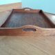 Rectangular wooden serving tray