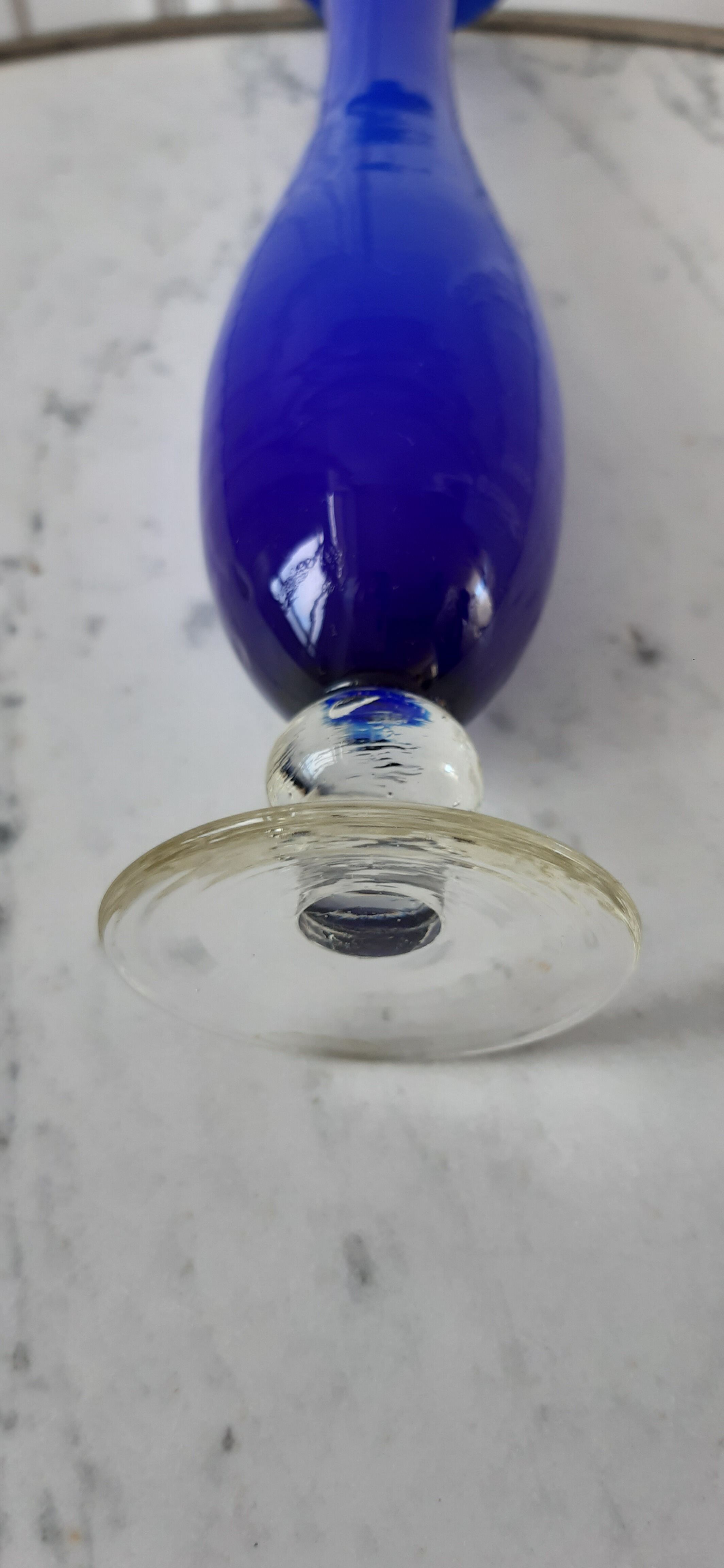 Electric blue opaline vase Klein 30s-40s