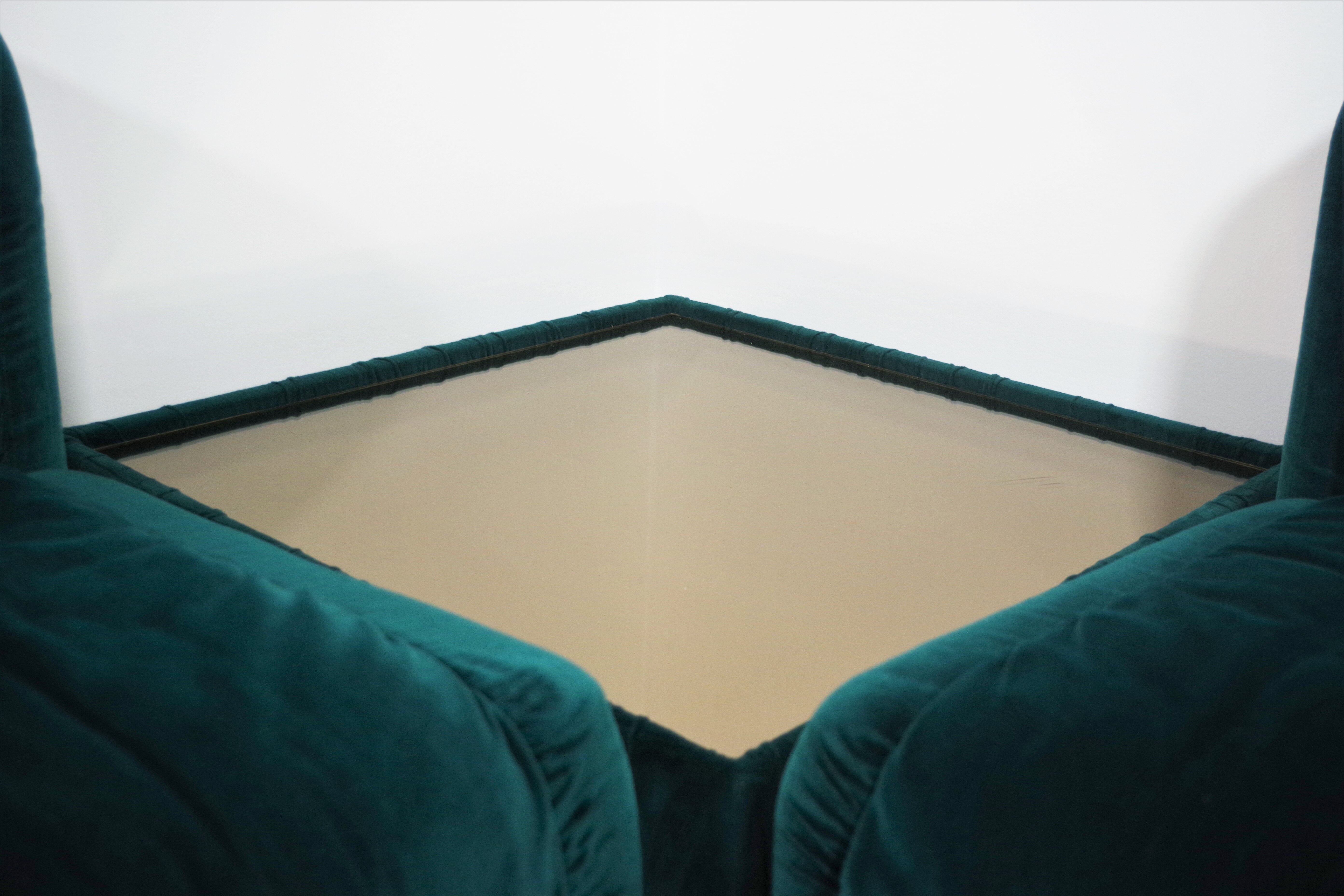 Fauteuils en Chenille de Seven Salotti, 1970s, Set de 5
