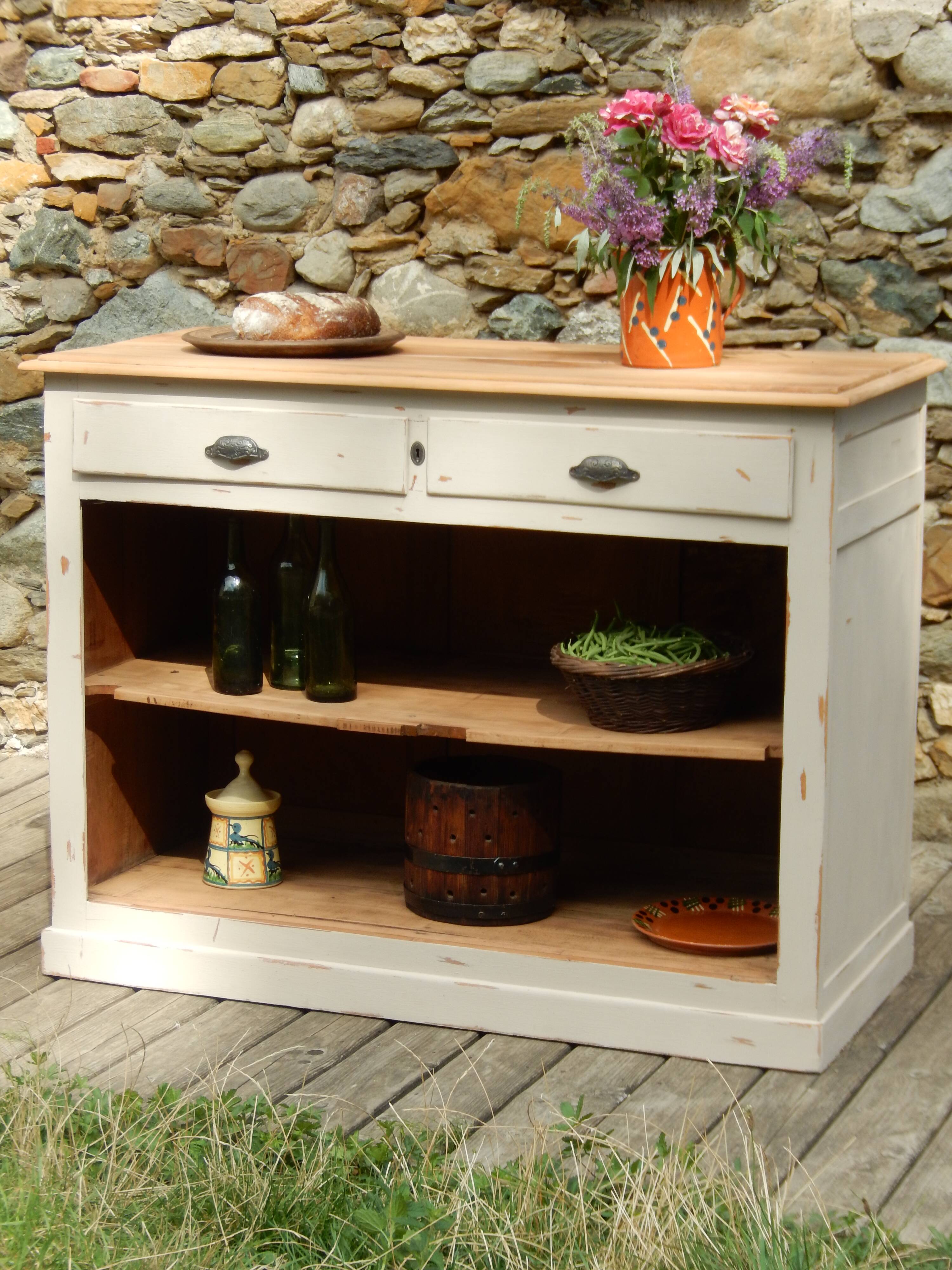 Superb buffet unit / counter / kitchen island in solid wood