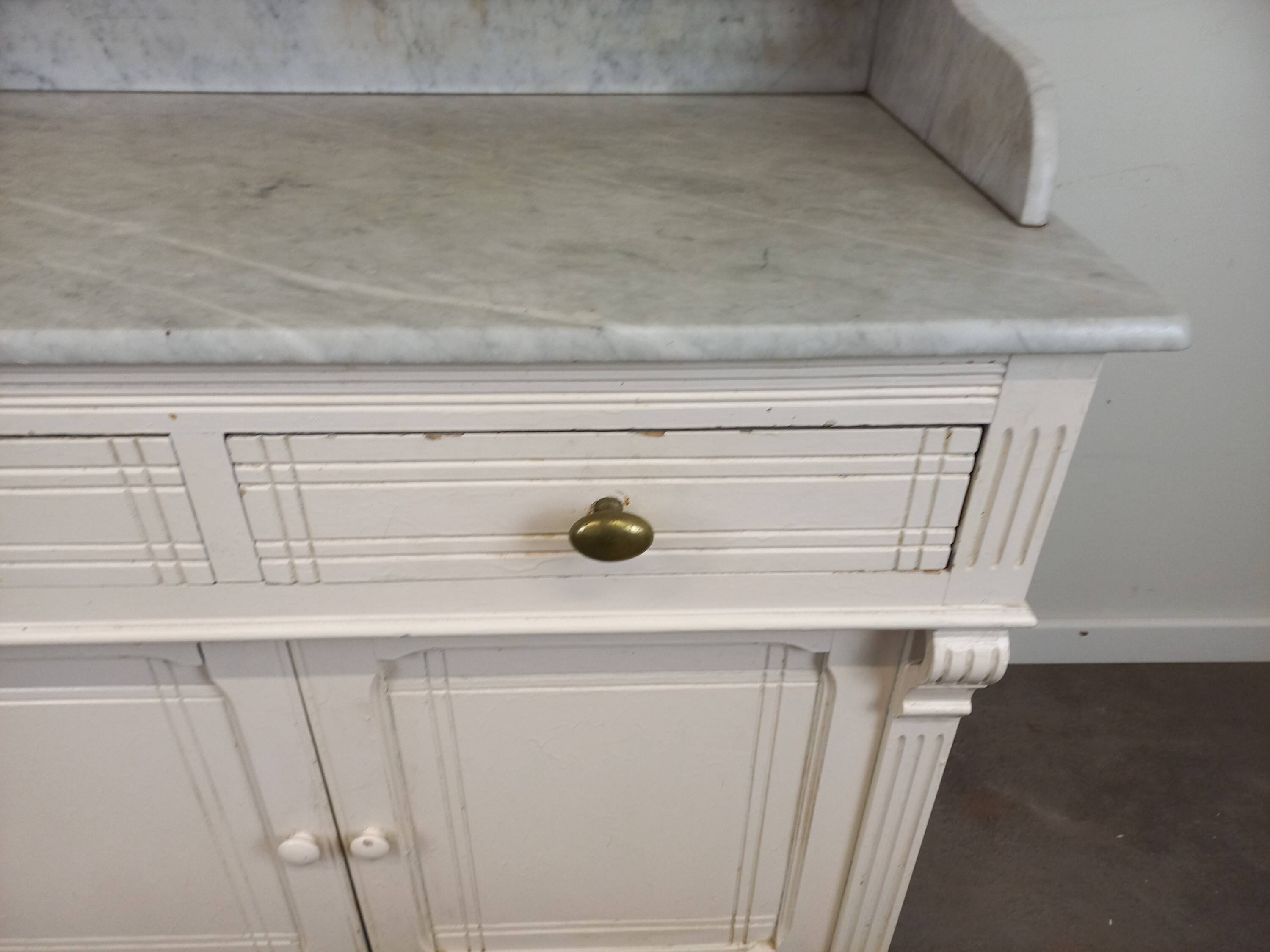 Marble top bathroom cabinet