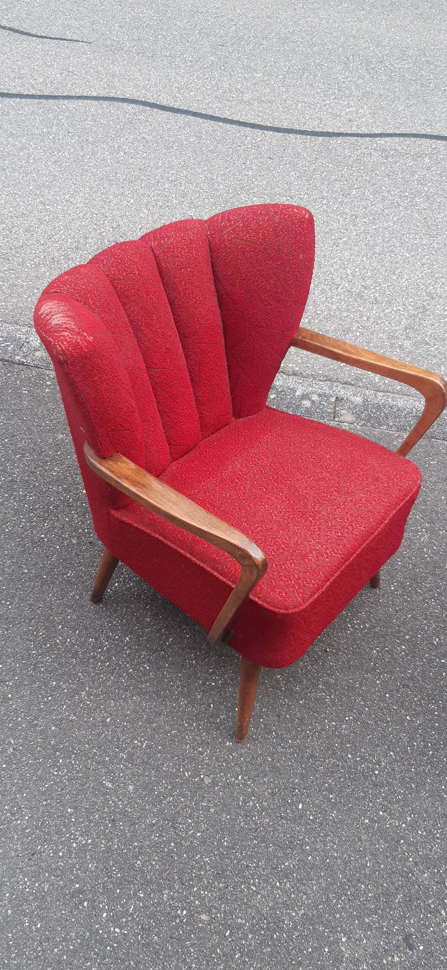 Pair of 1950s cocktail armchairs
