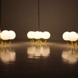 Brass chandeliers with 6 globes