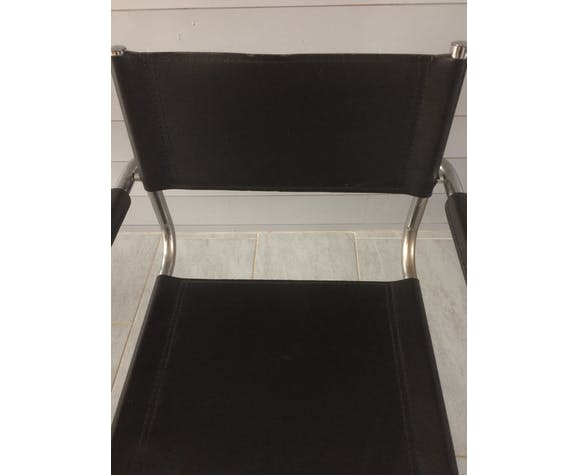 Pair of chrome/black hanging chassis chairs