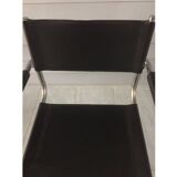 Pair of chrome/black hanging chassis chairs