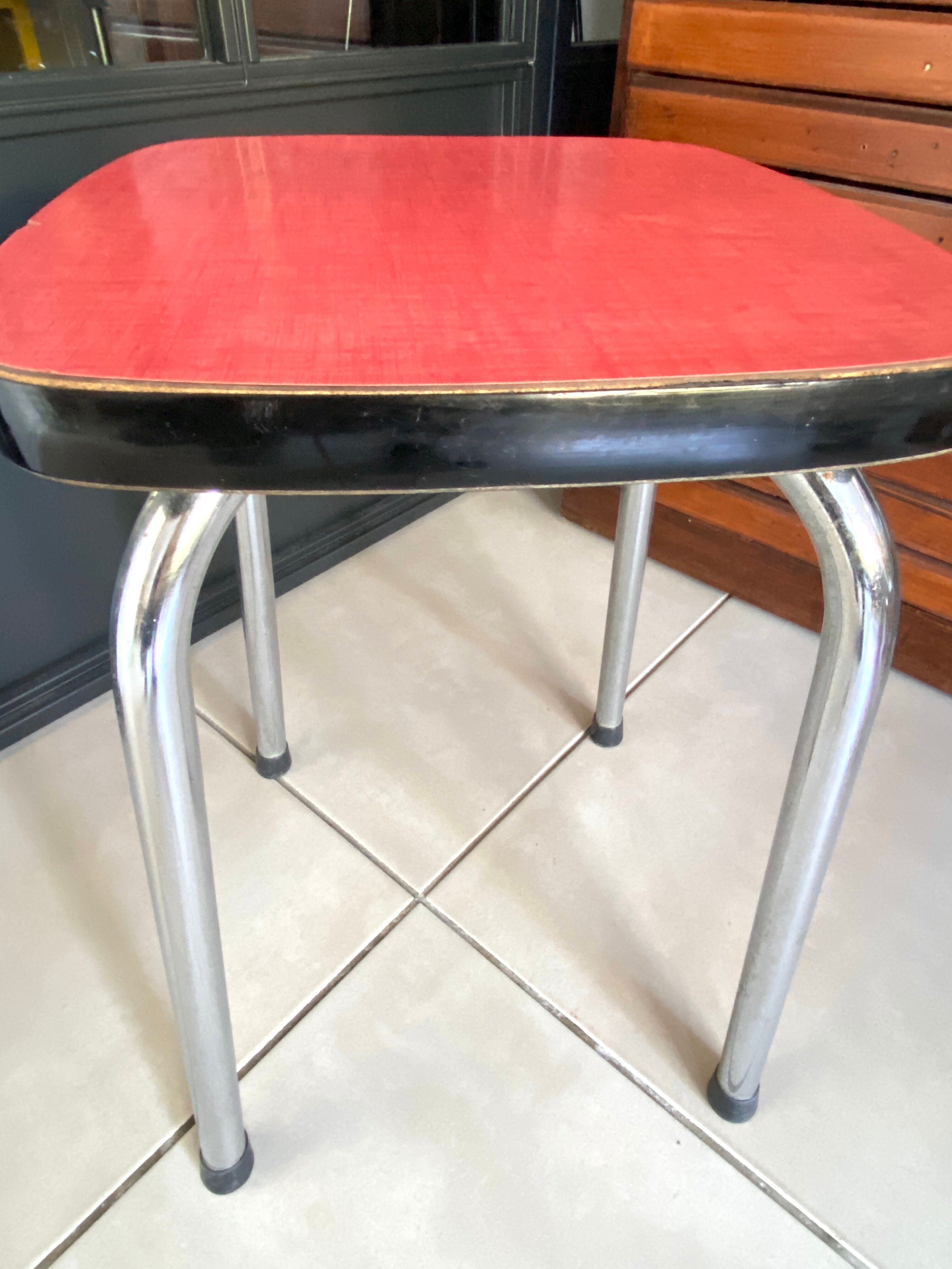 Red formica stool