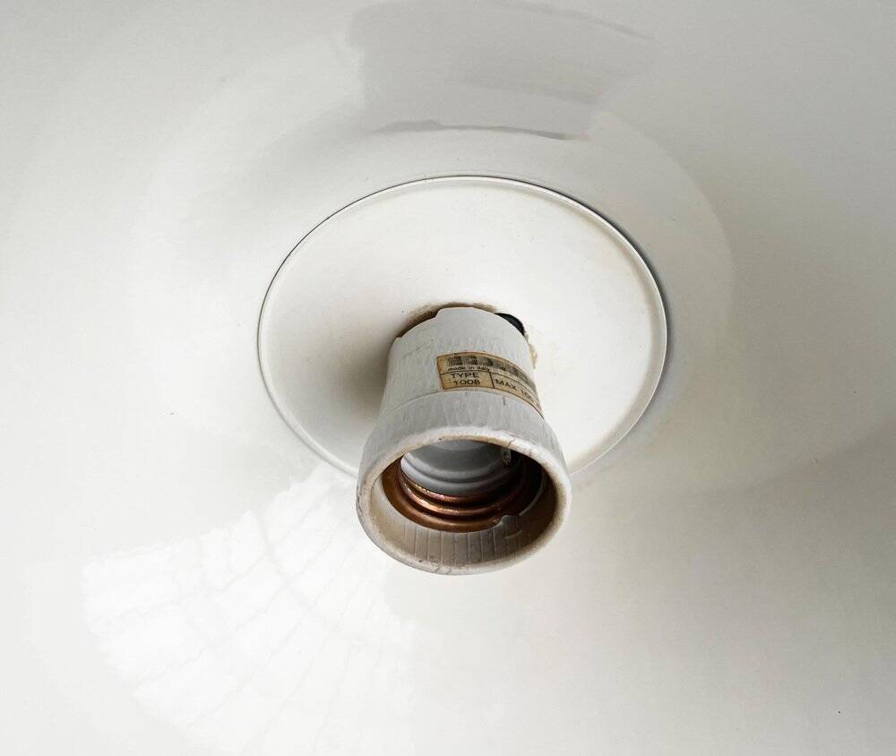 Semi-suspended space mid-century lamp by Bondrup & Thorup for Egoluce, Italy, 1970s.