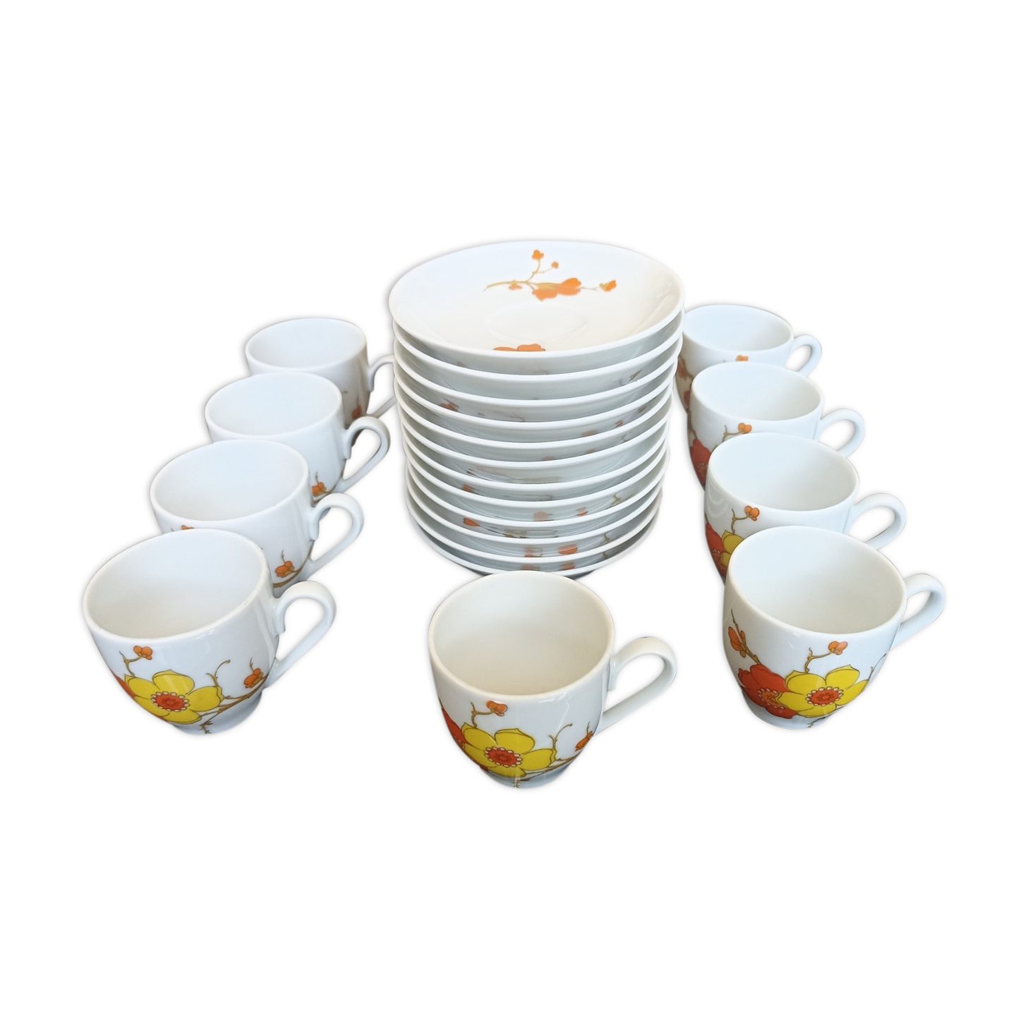 9 espresso cups Scherzer Bavaria - Bavarian porcelain 70s
