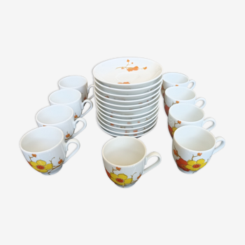 9 tasses à espresso Scherzer Bavaria, porcelaine bavaroise années 70