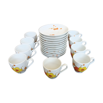 9 tasses à espresso Scherzer Bavaria, porcelaine bavaroise années 70