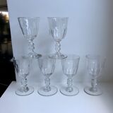 Set of 6 molded glass wine glasses, 20-30s
