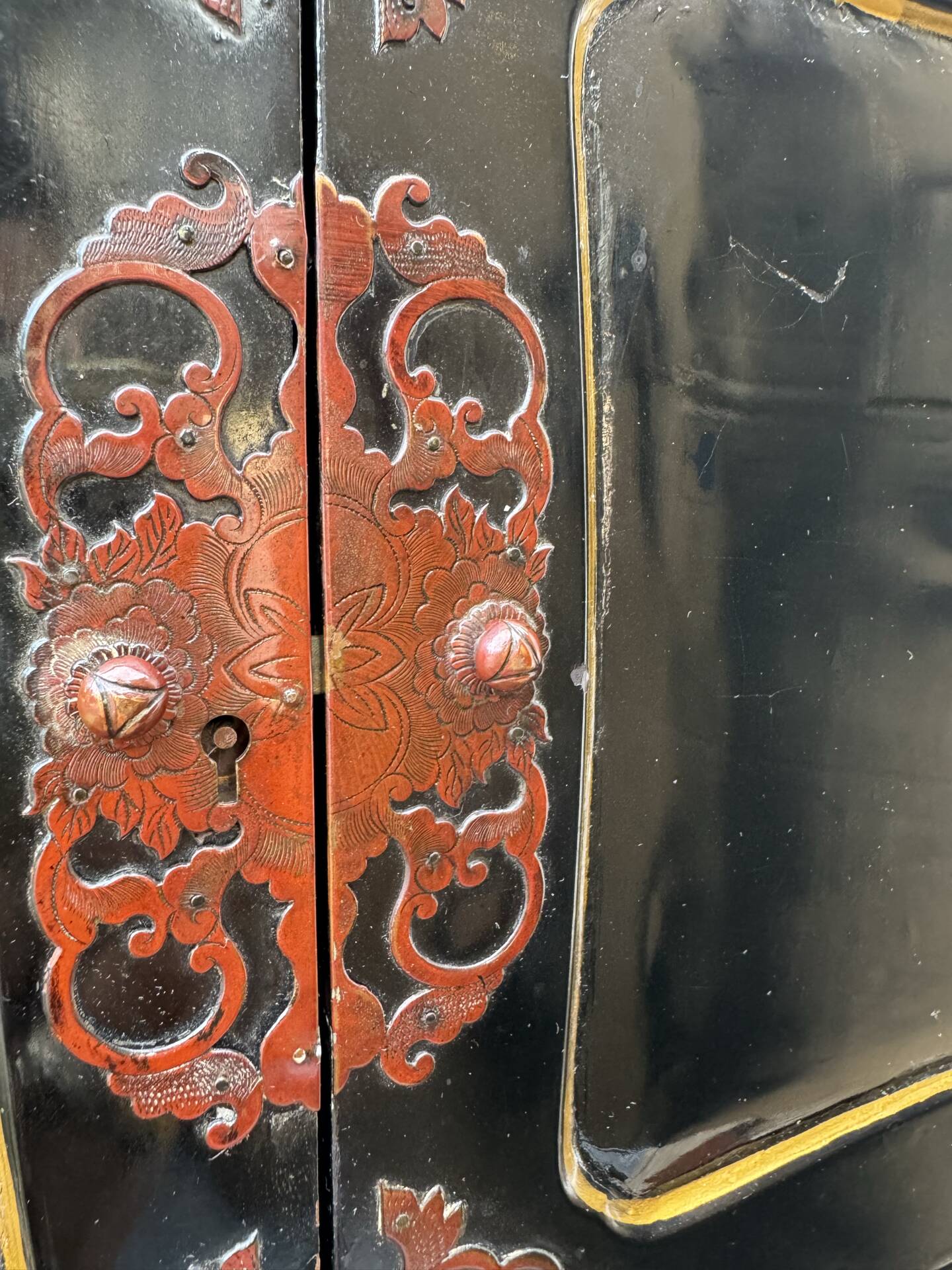 Japanese lacquered tansu from the early 20th century.