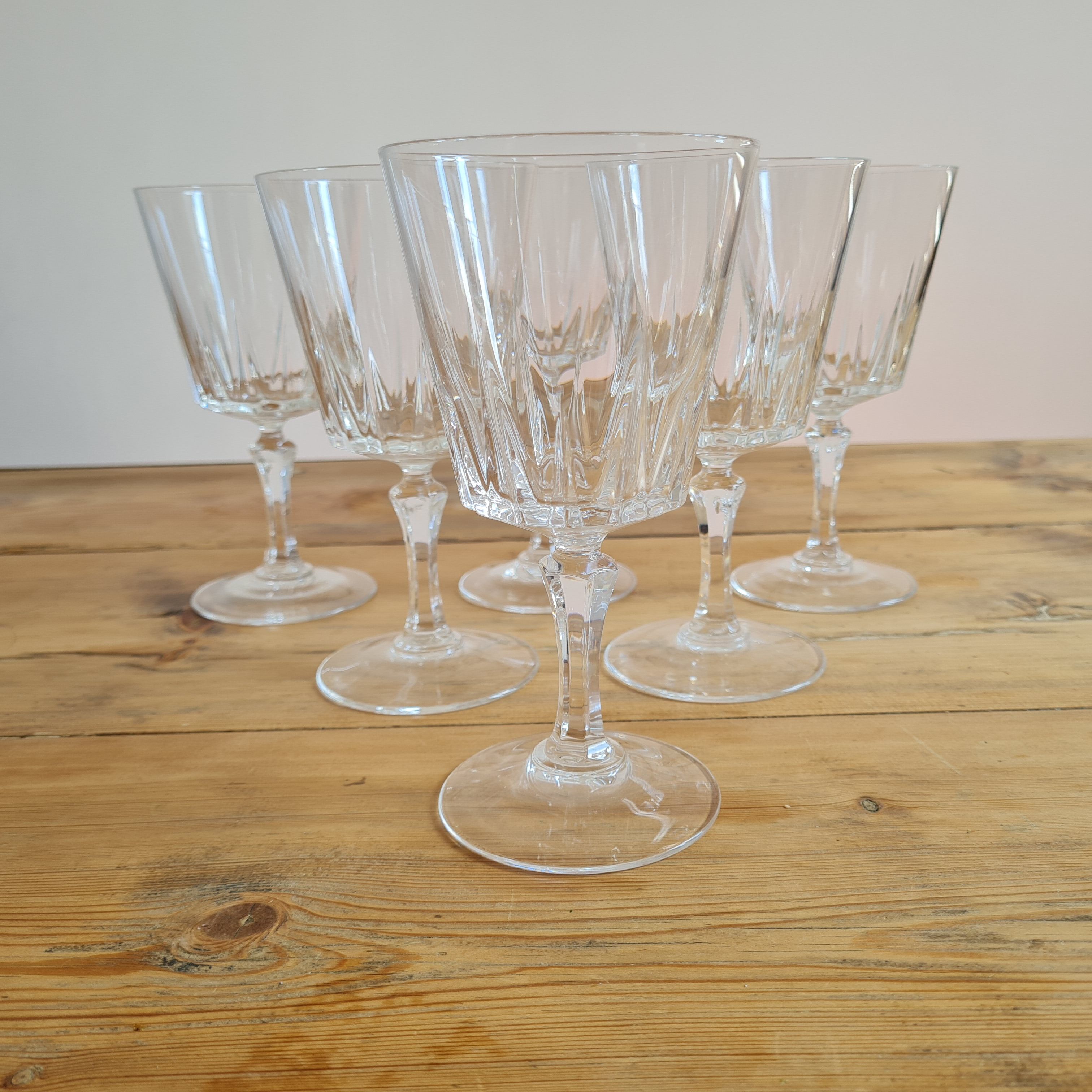 Service de 6 verres à eau en cristal ciselé