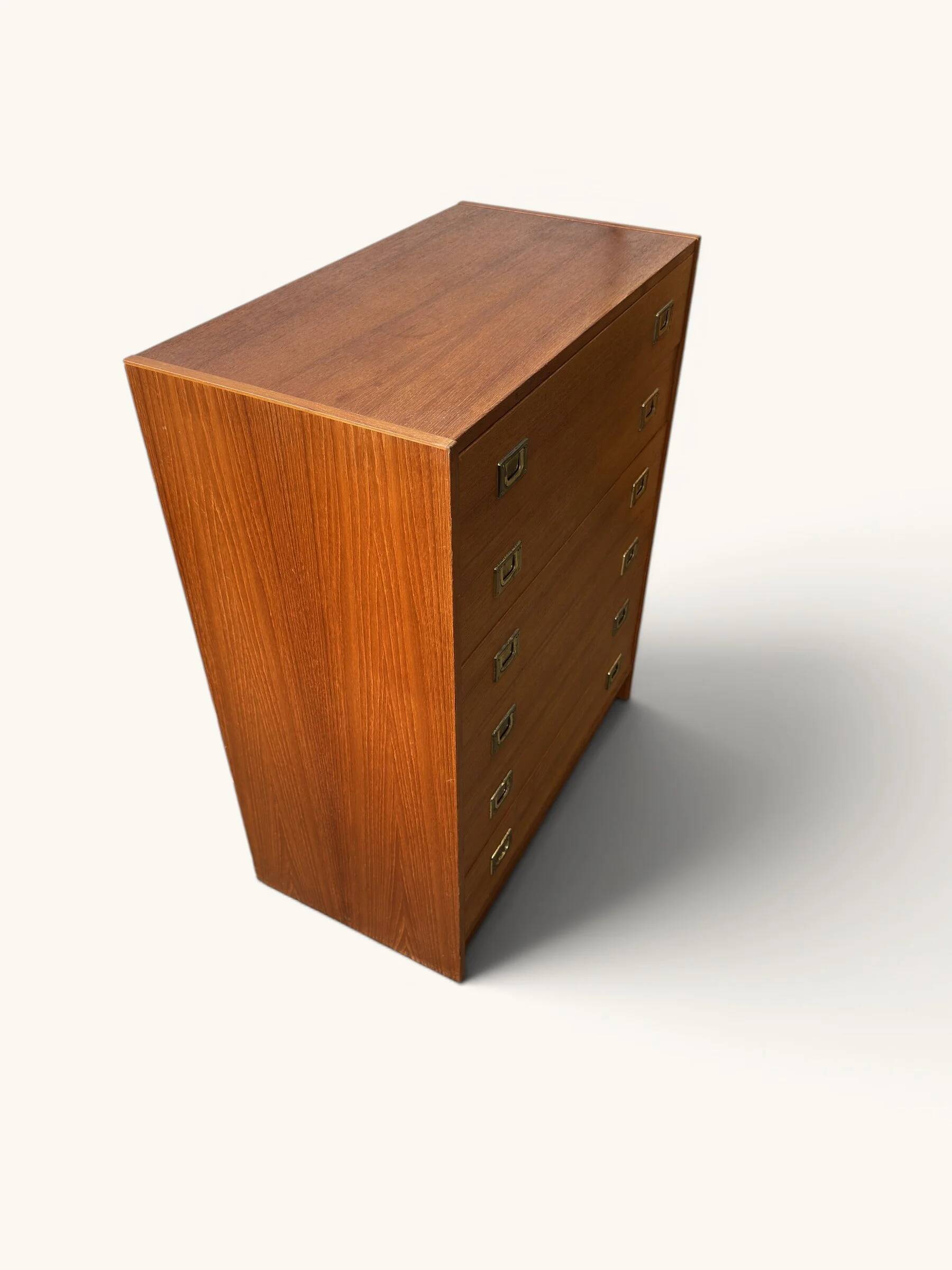 Vintage teak commode with brass handles (copy)