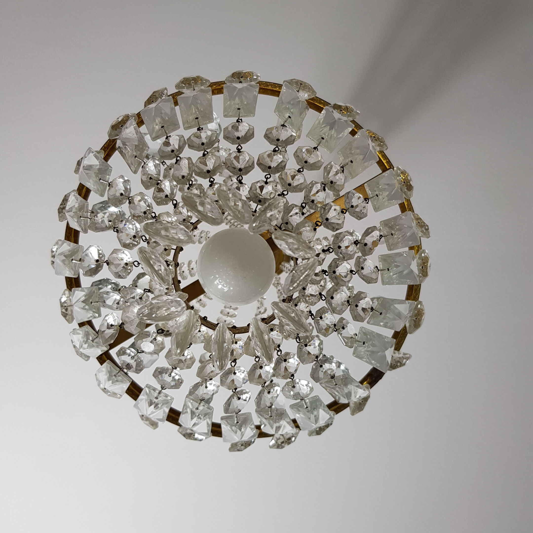 Basket chandelier with stamps