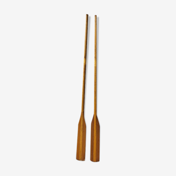 Pair of wooden boat oars