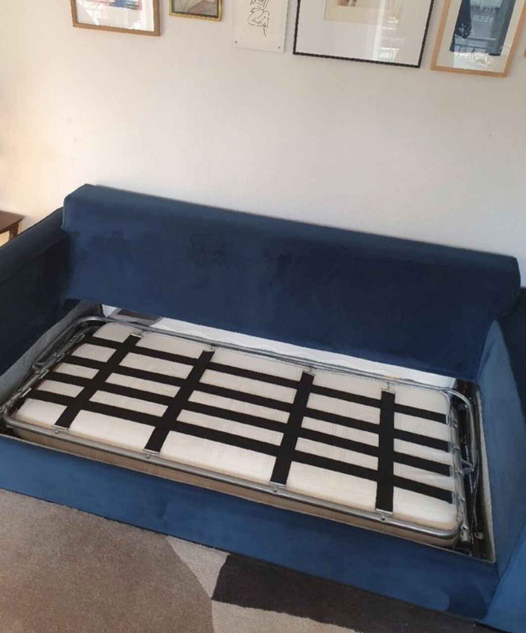 Canapé convertible velours bleu octave camif