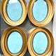 Lot of 4 Antique Oval Gilded Frames  CONVEX glass , each frame 19.5 cm x 15.5 cm