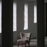 Viggo Boesen, Lounge Chair in Oak and Sheepskin Shearling, Modern Danish, 1950s