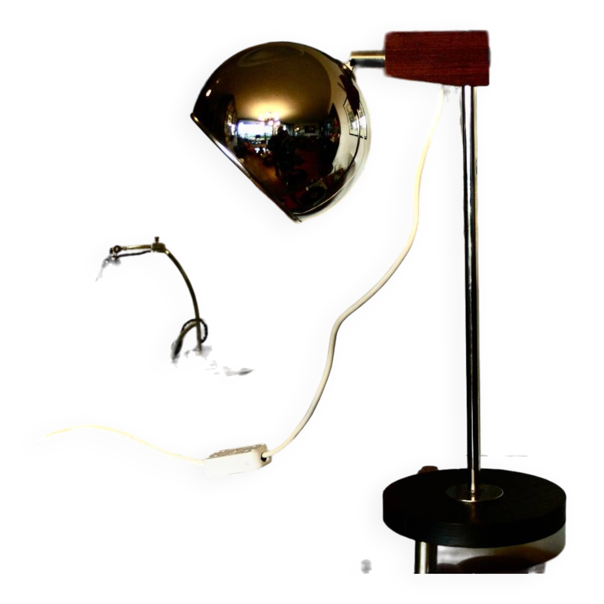 Vintage eye ball desk lamp from switzerland temde 1970