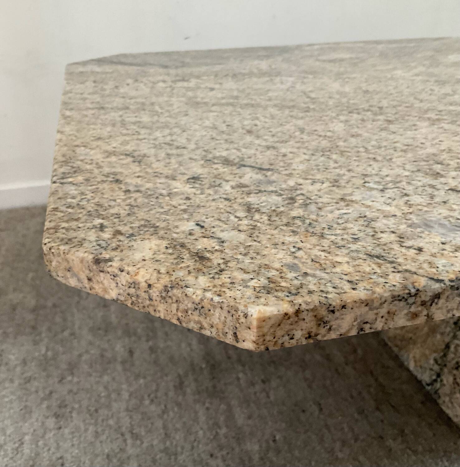 Large minimalist vintage granite coffee table