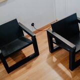 Fauteuil design bois noir
