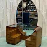 English art deco hairdresser in oak and walnut