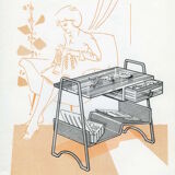 Kitsch art print from the 1950s/60s, modern décor. Wrought iron table.