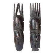 Paire de masques aficains vinatge 1960