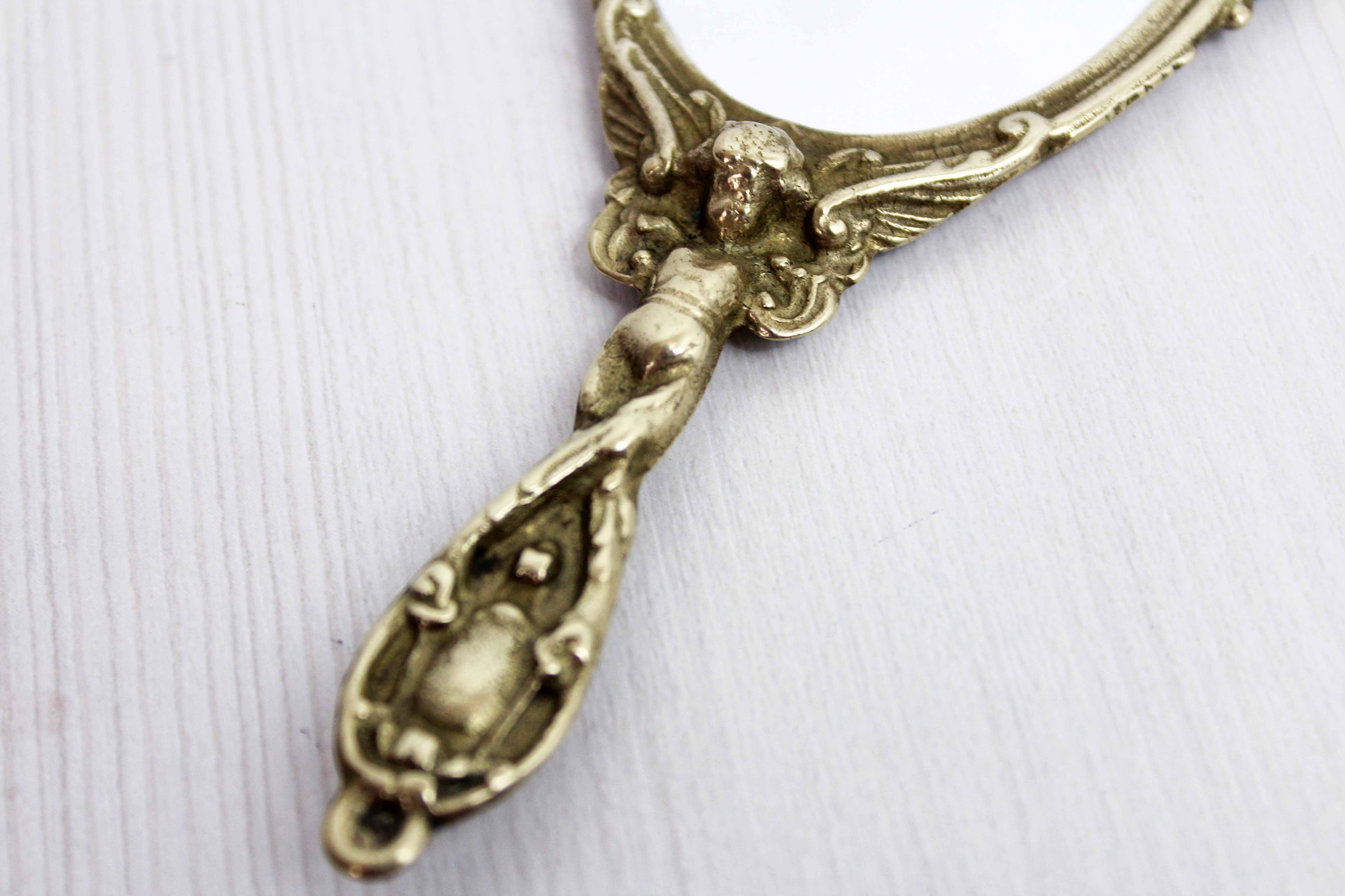 Brass hand mirror 1950