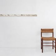 Industrial White Wall Mounted Coat Rack in Wood, Belgium, 1920s