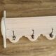Old wall coat rack / 7 hooks / molding / baroque / white