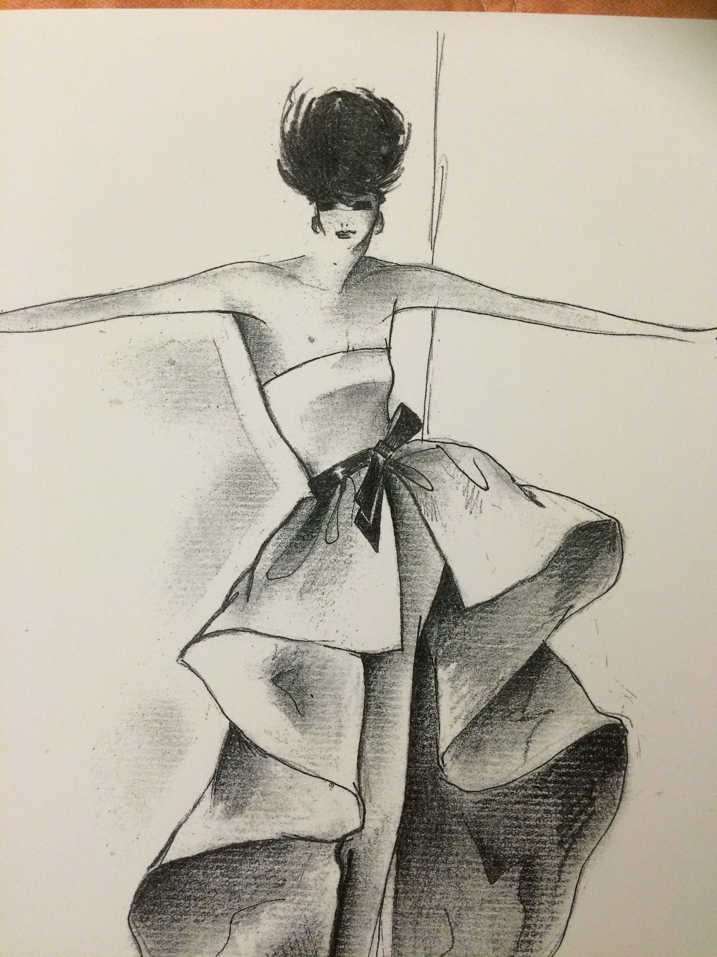 Nice illustration of press fashion Pierre Cardin from the 80s.