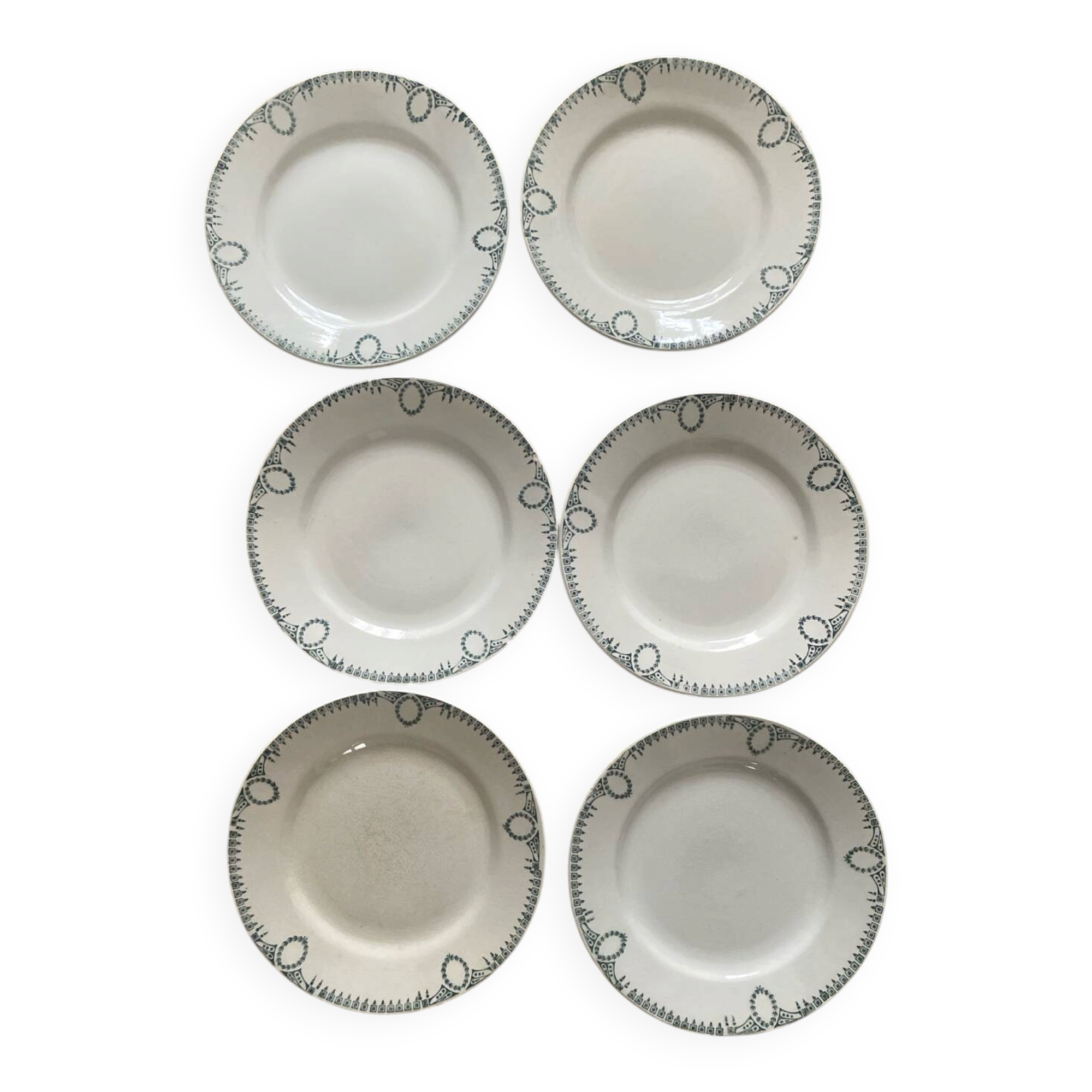 Set of 6 flat plates Saint Amand