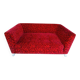 Red Fabric Monster Three-Seat Sofa with Rose Pattern from Bretz