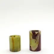 Pair of onyx candlesticks