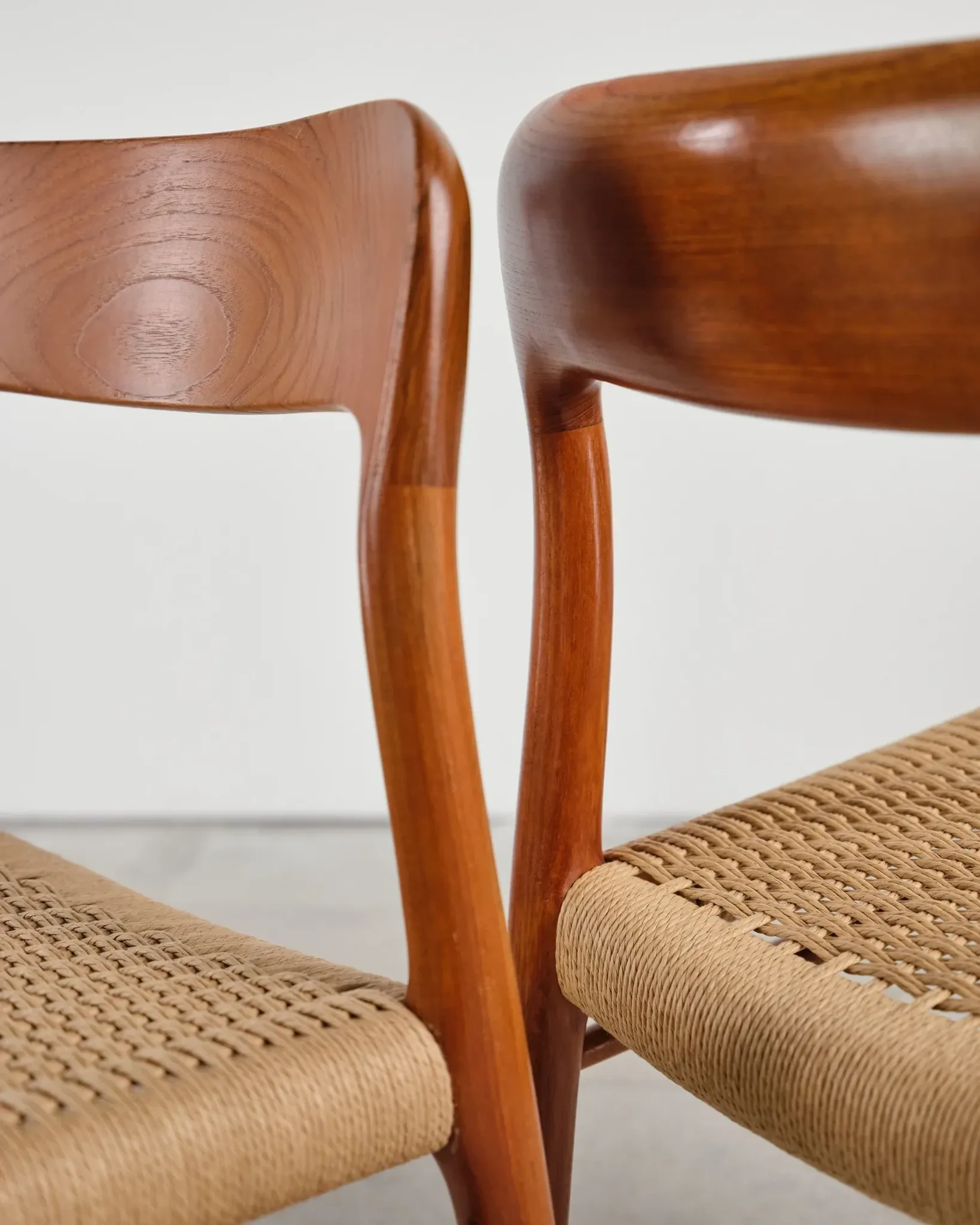 6 chairs model 75 in teak by Niels O. Møller, Denmark, 1950s