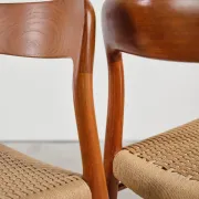 6 chairs model 75 in teak by Niels O. Møller, Denmark, 1950s