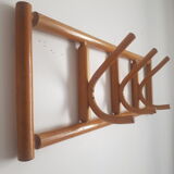 Wooden wall coat rack