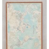 Very large vintage world map from 1970