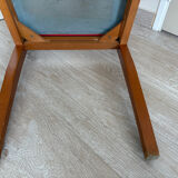 Bridge Vintage Armchair – Curved Design & Red Vinyl – 1950