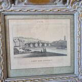 Painting in old patinated wooden frame