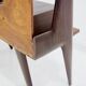 Pair of modernist Italian bedside tables in wood with a glass top.
