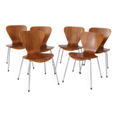 Set of 6 Vintage Stacking Chairs, 1960s, Teak - German Design