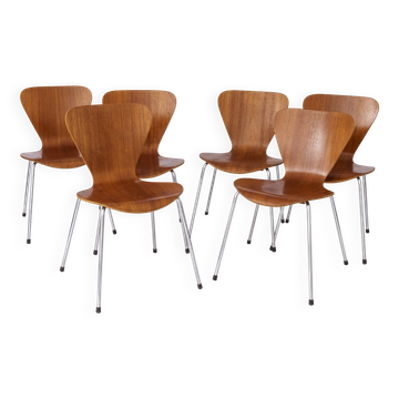 Set of 6 Vintage Stacking Chairs, 1960s, Teak - German Design