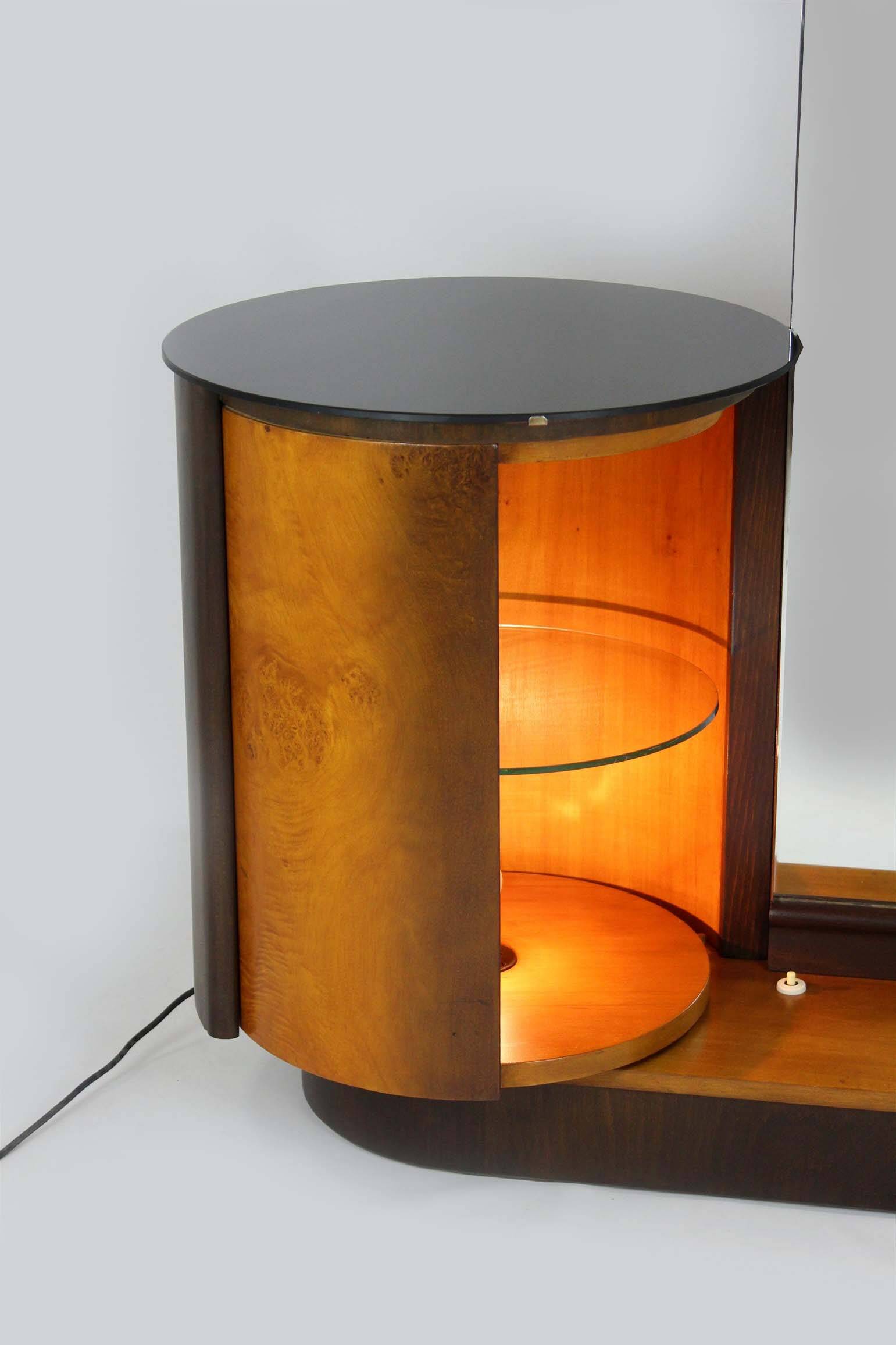 Restored Dressing Table with Mirror by J. Halabala for Up Zavody, 1940s